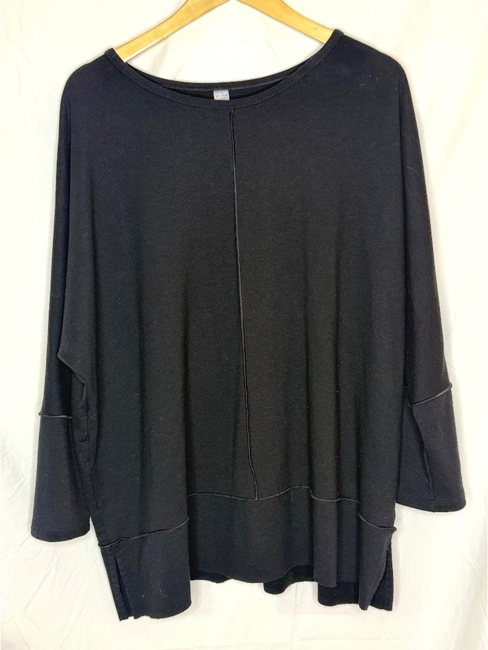 SPANX Perfect Length Dolman Sweatshirt Black 1X